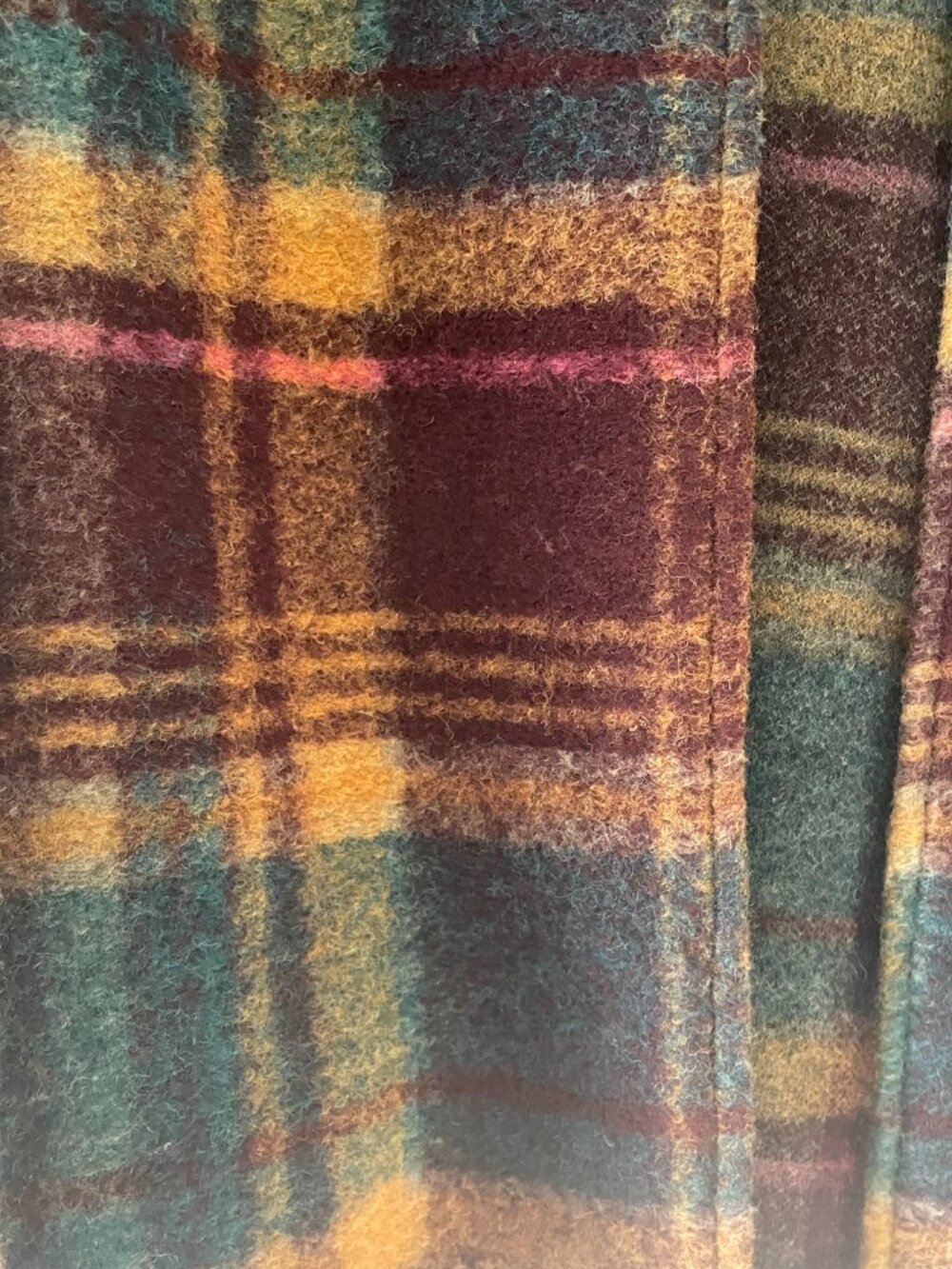 Rachel Zoe Wool Blend Coat Size Large Plaid, lightweight, pockets - Picture 3 of 10
